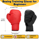 Ftabernam Boxing Gloves, 2 Pair Boxing Gloves for Beginners and Children, Training & Sparring Kick Boxing Glove Training Glove Set Punching Bag Mitts, Black+Red Ftabernam
