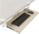 AX WABER Keyboard Tray Under Desk Pull Out with Extra Sturdy C Clamp Mount System, 27.3 (32.5 inch Including Clamps) x 11 Inch Slide-Out Platform Computer Drawer for Typing Grain