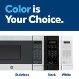 GE Countertop Microwave Oven, Compact 0.7 Cubic Ft., 700-watt Capacity, 6 Auto Cooking Settings, Child-Lock Technology, Kitchen Essentials for the Countertop, Dorm Room or Apartment, White