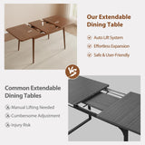 Solid Wood Extendable Dining Table for 4-8 People with Seamless Extension from 47.2 to 63 Inches