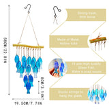 H&D HYALINE & DORA 23" Blue Glass Sea Wind Chimes - Handcrafted Fish Wind Chimes for Outside, Beach Party & Wedding Decor