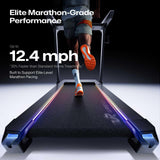1st Smart Home Treadmill only for Marathoner, UREVO Quiet Treadmills for Home with Dual Brushless 4.0 HP Motorized, 12.5 MPH Foldable Treadmill