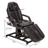 BarberPub Salon SPA Massage Bed Tattoo Chair Facial Adjustable Table Beauty Equipment 0100 (Black)