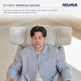 Nouhaus Orbit Heated Massage Chair,Full Body Massaging Zero-Gravity Leisure Recliner with Low-Noise 3D Massage and Dual Sound Systems Modern Massage Chairs (Elder White)