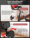 pooboo Folding Exercise Bike - 4-in-1 Magnetic X-Bike, Foldable Upright Indoor Cycling Stationary Bike with 8-Level Resistance, Pulse Sensor, Arm Resistance Bands, Back Support Cushion & Bottle Holder - Home Gym Workout Equipment