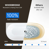 WOODBRIDGE 67 X 30.75 X 23.6" freestanding back-to-wall soaking bathtub with matte black drain included, White WE007