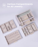 Lolalet Jewelry Box Organizer, 8-Layer Jewelry Organizers and Storage Case with Glass Lid, Ring Earring Bracelet Necklace Holder Organizer, Birthday Valentine Gifts for Women Girls -8Layer, HazePurple