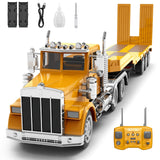 KIDMARKT 39.6" Giant RC Semi-Trailer Truck for Kids | 16-Channel Remote Control Transport Truck with Lights & Sounds, Rechargeable Construction Vehicle Toy, Birthday Gifts for Boys Ages 6+(2026 New)