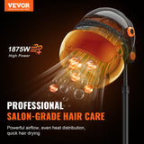 Hair Dryer with Variable Speed & Temperature Adjustment, 1875W, Sit Under Hair Dryer VEVOR