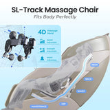 Titan by Osaki l 4D Endor l Advanced 4D Massage Mechanism l Full Body Air Bag Massage Chair l Shiatsu Recliner l Smart Body Scanning l 3 Stage Zero Gravity Reclining l Bluetooth Speakers (Brown)