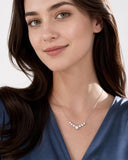 7 Stones Moissanite Necklace for Women, 18K Gold Plated Sterling Silver