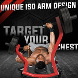 GMWD Chest Press Machine, 1250LBS Bench Press Machine with Independent Converging Arms, Adjustable Flat Incline Bench for Chest, AB Workouts, Shoulder Home Gym Equipment, Red, V1 GMWD