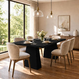 Dining Table for 6-8 People, Farmhouse Dining Table, 71 in Long Kitchen Tables with Wooden Sturdy Legs