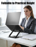 Adjustable Laptop Stand with 360 Rotating Base, Computer Stand for Laptop Ergonimic Foldable Laptop Riser for Desk