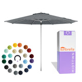 Midtown Umbrellas Push & Pop 10 Ft Patio Umbrellas with Push & Pop Mechanism, 8 Fiberglass Ribs & Sunbrella Fabric – Outdoor Umbrella for Deck, Pool, Cafés and Hotels – Cast Slate Canopy, Silver Pole