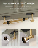 WZKALY Paper Towel Holder Under Cabinet, Self Adhesive or Wall Mount Hanging Paper Towel Holder with Damping Effect, Single Hand Operable, Stainless Steel for Kitchen Bathroom (Black&Gold)