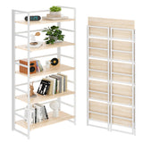 Vintage Multifunctional Folding Bookshelf, No-Assembly Plant Stand Storage Rack Shelves for Home Office