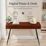 Best Choice Products 88-Key Weighted Full Size Digital Piano, Modern Desk Keyboard w/Metal Legs, 3 Sustain Pedal, MIDI, Headphone Jack - Natural