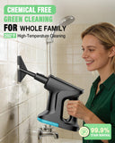 Heavy Duty Steam Mop for Floor Cleaning, 14-in-1 Lightweight Detachable Handheld Steam Cleaner with Multi-Purpose&Powerful, No-Chemical Floor Steamer for Home|Hardwood|Grout|BBQ|Window (Black)