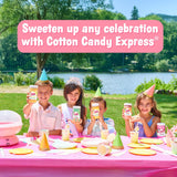 Cotton Candy Express CC1000-S Cotton Candy Machine, with 5 - 11oz. Jars of Cherry, Grape, Blue Raspberry, Orange, Pink Vanilla Floss Sugar & 50 Paper Cones Easy to Use and Clean Cotton Candy Express