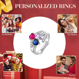 14k gold mother Ring Personalized 14K White Gold 3 Birthstones Rings Mother's Ring 18K yellow gold Personailzed 3 Birthstones Rings Personalized 10k gold mothers Birthstone Ring Valentine's Gift