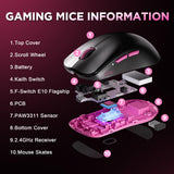 Zero 1 Pro Gaming Mouse,55g Ultralight Wireless Mouse, PAW3311 12K DPI, Tri-Mode