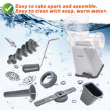 LHS Manual Meat Grinder with Stainless Steel Blades Heavy Duty Powerful Suction Base for Home Use Fast and Effortless for All Meats-Gray