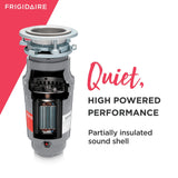 Frigidaire 1/2 HP Direct Wire Garbage Disposal for Kitchen Sinks | FF05DISPD1, Gray