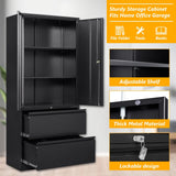 2 Drawer Lateral File Cabinet - Metal Storage Cabinet with Locking Drawers for Letter