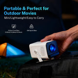 [Officially Liscensed App] Smart Mini Projector for Bedroom with WiFi and Bi-directional Bluetooth 5.4 Auto Keystone 1080P 4K Support Built-in Android 13 OS Works with Prime Video YouTube Tubi