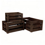 HFYFYXGS Wooden Storage Crates Set of 3 Nesting Wooden Box for Home Decor