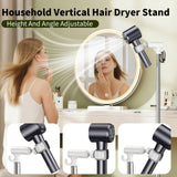 Blissfuhue Hands Free Adjustable Hair Dryer Stand, 17-51in Height & 360° Swivel, for Countertop and Floor Use, Heavy-Duty Blow Dryer Holder with Hook, Fits Most Hair Dryers for Home, Vanity, Bathroom