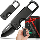 Pocket Folding Knife Gifts for Men - Stocking Stuffers for Men, Small Multitool Box Cutter with 1.5inch Blade - Christmas Fathers Day Birthday Gifts - EDC Keychain Gadgets for Hiking, Camping, Fishing