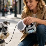 Naibeilerye Outdoor Dog Poop Bag Holder & Dispenser, Double Layer Denim Pouch, Sturdy POM Hook & Secure Fastening Design, Hanging Storage Bag for Dog Leash Hiking Travel(Light denim)