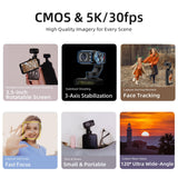 ORDRO M5 Pocket Camera 3 Axis Gimbal Stablizer Vloging Camera w/64G Card