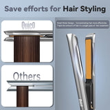 Quico Hair Straightener, Professional Flat Iron with Hair Care, 11 Temps Settings, Dual Voltage Hair Straightener and Curler with Auto Shut-Off, Smart 3D Ceramic Floating Plates, 12s Fast Heating