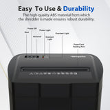 Low Noise 48dB Paper Shredder for Home, 15-Sheet Cross Cut, CD/Credit Card Office Shredder