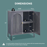 IFGET 92.63" W Modern Arch Sideboard Buffet Cabinet with Storage, Dark Grey
