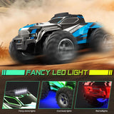 Remote Control Car for boys, 1:16 Scale All Terrain RC Cars,High Speed 25Km/h Fast Car with Colorful Led Light and spray, 2x1300mAh Rechargeable Battery RC Truck, Toy Car Gift for Teen Boys Girl Kids