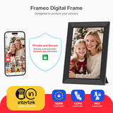 Frameo 10.1 Inch WiFi Digital Picture Frame, Smart Cloud Electronic Photo Frame with HD IPS Touch Screen Slideshow 32GB Memory Auto-Rotate Wall Mount, Share Photos/Videos from Phone - Gifts for Mom