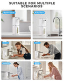 DODO MEKIA 2 Pack Automatic Foaming Soap Dispenser, 400ml//13.53oz, USB Rechargeable, 9- Adjustable Foam Levels, IPX5 Waterproof, Touchless & Wall/Tabletop Use for Kitchen Bathroom, White