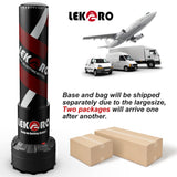 LEKÄRO Punching Bag 70" with Boxing Gloves, Heavy Boxing Bag with Stand for Adult Teens, Kickboxing Bag for MMA Muay Thai Fitness (Black red)