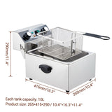 Electric Deep Fryer Stainless Steel with Basket and Lid - 10.56 QT/10 L Capacity, 1800 Watts, 120V Countertop Fryer for Home Kitchen and Restaurant