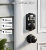 Veise KS02A Fingerprint Door Lock, Keypad Deadbolt, Matte Black