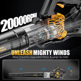 600 CFM Cordless Leaf Blower Compatible with DEWALT 20V MAX Battery (Tool Only), 150 MPH Ultra Lightweight Battery Powered Leaf Blowers, 3-Speed Turbo Handheld Blower for Lawn Yard Patio Driveway Snow