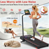 Ecogou Walking Pad Treadmill with 12% 12-Level Auto Incline,2 in 1 Foldable Under Desk Treadmill with Handle Bar,450 lbs Capacity