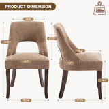 UVV Wooden Dining Chairs Set of 6, Mid Century Modern Upholstered Dining Room Chair Kitchen Chairs