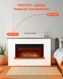 VEVOR 65.5 inch Freestanding Fireplaces, 1500W 5120BTU Fake Electric Fireplace Stove Heater with Mantel, Overheating Protection, Adjustable Flames,Timer, Remote, for Living Room,Bedroom
