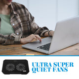 Adjustable Laptop Cooling Pad Stand Black Plastic with USB Fan Control
