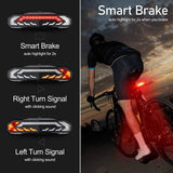 NineLeaf Bicycle Taillights with Turn Signals, Rear Bike Lights USB Rechargeable, Bike Indicator Lights, Bike Rear Light with Remote Control Electric Bell Function 6 Light Modes IP65 Waterproof,10Pack